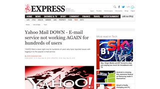 
                            7. Yahoo Mail DOWN - E-mail service not working AGAIN for hundreds of ...