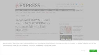 
                            7. Yahoo Mail DOWN - Email service NOT WORKING as customers hit ...