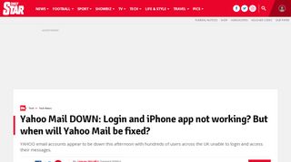 
                            13. Yahoo Mail DOWN: Login and iPhone app not working? But when ...