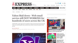 
                            11. Yahoo Mail down - Web email service still NOT WORKING for ...