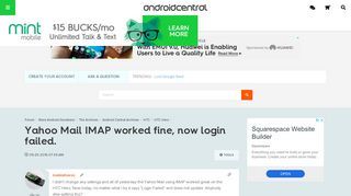 
                            1. Yahoo Mail IMAP worked fine, now login failed. - Android Forums at ...