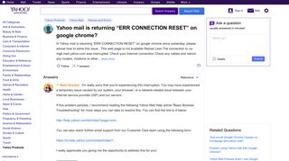 
                            6. Yahoo mail is returning “ERR CONNECTION RESET” on google chrome ...
