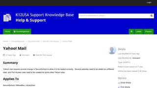 
                            6. Yahoo! Mail - K12USA Support Knowledge Base