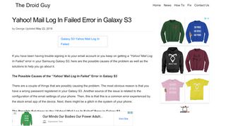 
                            9. Yahoo! Mail Log In Failed Error in Galaxy S3 - The Droid Guy