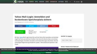 
                            4. Yahoo Mail-Login: Anmelden und kostenlosen Speicherplatz ... - Giga