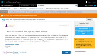 
                            11. Yahoo mail login redirects me to forgot my user ID... - AT&T ...