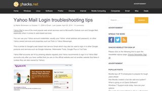 
                            10. Yahoo Mail Login troubleshooting tips - gHacks Tech News