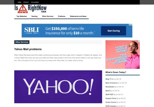 
                            10. Yahoo Mail problems | Is Down Right Now USA