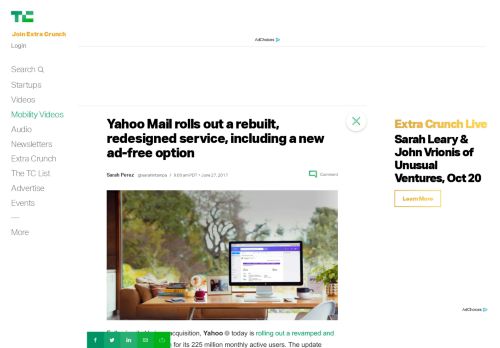 
                            7. Yahoo Mail rolls out a rebuilt, redesigned service, including a new ad ...