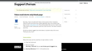 
                            12. Yahoo mail shows only blank page | Firefox Support Forum | Mozilla ...