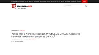 
                            7. Yahoo Mail şi Yahoo Messenger, PROBLEME GRAVE. Accesarea ...