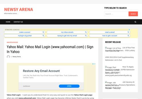 
                            10. Yahoo Mail: Yahoo Mail Login (www.yahoomail.com) here