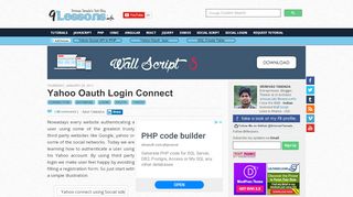 
                            11. Yahoo Oauth Login Connect - 9Lessons