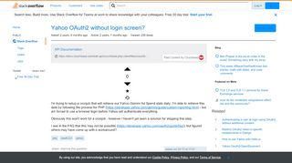 
                            7. Yahoo OAuth2 without login screen? - Stack Overflow