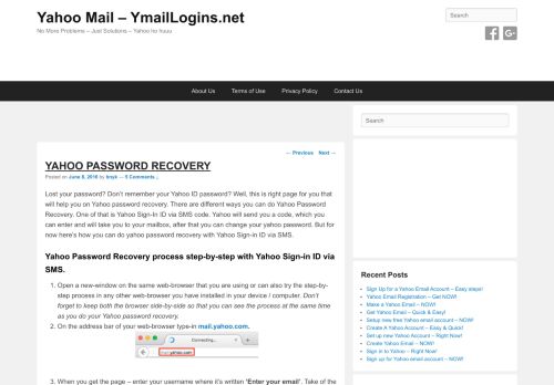 
                            3. Yahoo Password Recovery - Yahoo Mail - YmailLogins.net