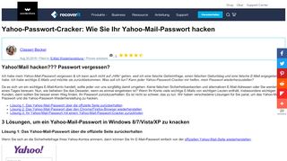 
                            5. Yahoo-Passwort-Cracker: Wie Sie Ihr Yahoo-Mail-Passwort cracken ...