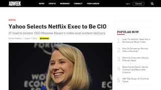 
                            13. Yahoo Selects Netflix Exec to Be CIO – Adweek