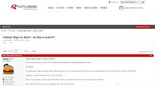 
                            12. Yahoo! Sign-in Alert - Is this a scam?? - RedFlagDeals.com Forums