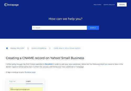
                            7. Yahoo! Small Business – Instapage Help Center