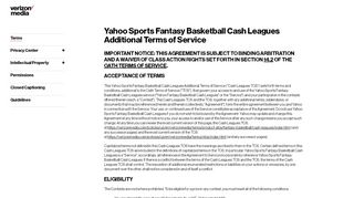 
                            11. Yahoo Sports Fantasy Basketball Cash Leagues Additional Terms of ...