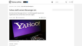 
                            10. Yahoo stellt seinen Messenger ein | heise online