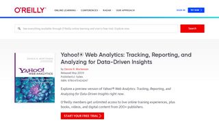 
                            8. Yahoo!® Web Analytics: Tracking, Reporting, and Analyzing for Data ...