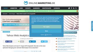 
                            9. Yahoo Web Analytics wird eingestellt | OnlineMarketing.de