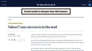 Yahoo!7 says success is in the mail - Sydney Morning Herald