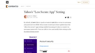 
                            8. Yahoo's “Less Secure App” Setting – Context.IO