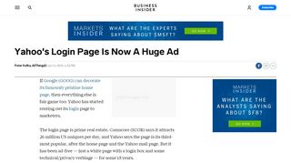 
                            13. Yahoo's Login Page Is Now A Huge Ad - Business Insider