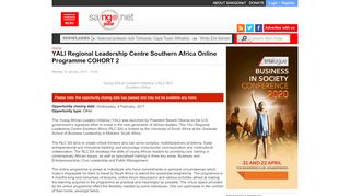 
                            3. YALI Regional Leadership Centre Southern Africa Online Programme ...