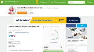 
                            10. Yamaha Motor India Customer Care, Complaints and Reviews