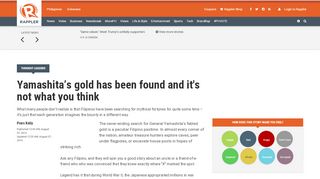 
                            5. Yamashita's gold has been found and it's not what you think - Rappler