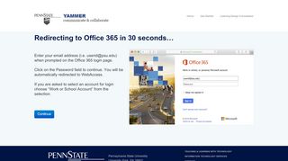 
                            10. Yammer | Redirecting to Office 365 in 30 seconds…