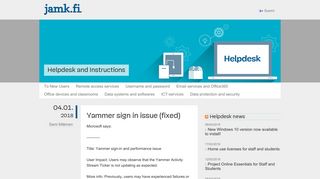 
                            7. Yammer sign in issue (fixed) | Helpdesk