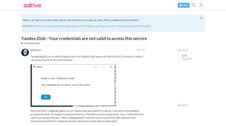 
                            10. Yandex.Disk - Your credentials are not valid to access this ...