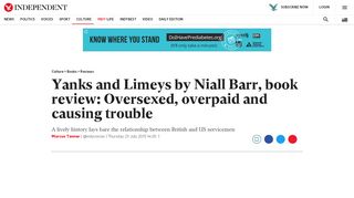 
                            8. Yanks and Limeys by Niall Barr, book review: Oversexed, overpaid ...