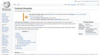 
                            8. Yashoda Hospitals - Wikipedia