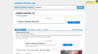 
                            6. yashtel.in at WI. Yashtel Internet Services - Website Informer