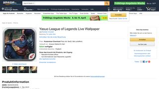 
                            11. Yasuo League of Legends Live Wallpaper: Amazon.de: Apps für Android