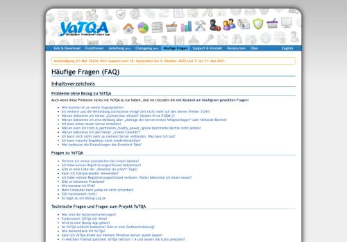 
                            5. YaTQA – Häufige Fragen