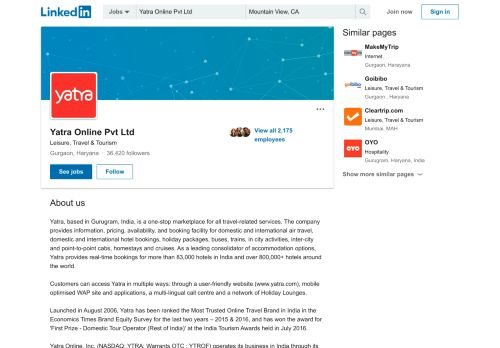 
                            6. Yatra Online Pvt Ltd | LinkedIn