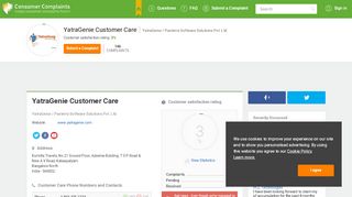 
                            7. YatraGenie Customer Care, Complaints and Reviews
