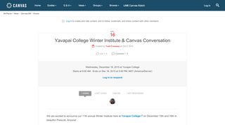 
                            8. Yavapai College Winter Institute & Canvas C... | Canvas LMS ...