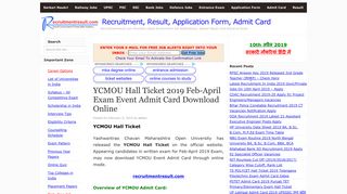 
                            5. YCMOU Hall Ticket 2019 Feb-April Exam Event Admit Card Download ...