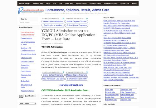 
                            4. YCMOU Student Login 2019 Candidate Login ID & Password ...