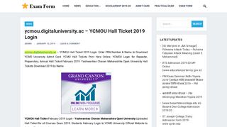 
                            9. ycmou.digitaluniversity.ac-YCMOU Hall Ticket May 2018 Login www ...