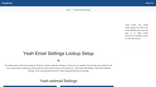 
                            12. Yeah Email Settings | Yeah Webmail | yeah.net Email