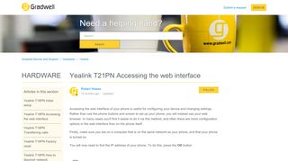 
                            12. Yealink T21PN Accessing the web interface – Gradwell Service and ...