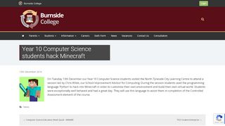 
                            13. Year 10 Computer Science students hack Minecraft | Burnside College
